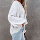 Tie V Neck Pleated Puff Sleeve Satin Blouse