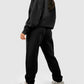 Plain Half Zip V Neck Ribbed Edge Loose Tracksuit