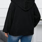 Plus Size Bishop Sleeve Zip Up Hooded Jacket