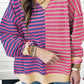 Stripe Casual Stripe Colorblock Drop Shoulder Oversize Sweatshirt