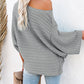 Exposed Seam Ribbed Knit Dolman Top