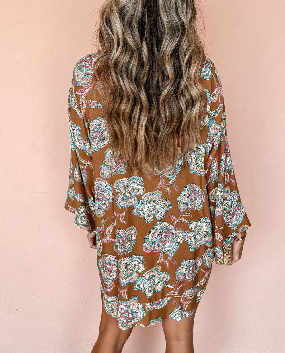 Floral Print Lapel Collar Loose Shirt Mini Dress