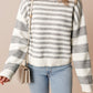 Stripe Drop Shoulder Crew Neck Sweater