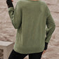 V Neck Button Cuffed Long Sleeve Top