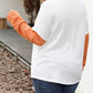 Plus Size Color Block Textured Patchwork Top with Pocket