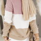 Colorblock Waffle Knit Long Sleeve Top