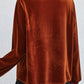 Lantern Sleeve Beaded Split V Neck Velvet Top