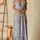 Boho Paisley Print Off Shoulder Maxi Dress