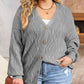 Plus Size Knitted Hollow out Button up Cardigan