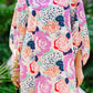 Bracelet Bubble Sleeve Blooming Flower Print Dress