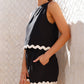 Ricrac Trim Tank Top Elastic Waist Shorts Set