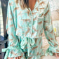 Leopard Satin Ruffle Pajama Short Set