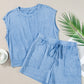Mineral Wash Tee and Drawstring Shorts Set
