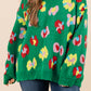 Plus Size Floral Knitted Ribbed Edge Drop Shoulder Sweater