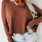 Loose V Neck Dropped Long Sleeve Top