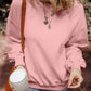 Loose Drop Shoulder Ribbed Sweatshirt