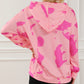 Peach Blossom Tie Dye Kangaroo Pocket Drawstring Hoodie