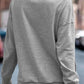 Ribbed Hem Snap Button Neckline Sweatshirt with Pocket