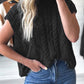 Solid Color Cable Knit High Neck Sweater Vest