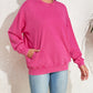 Vintage Wash Pocketed Round Neck Sweatshirt
