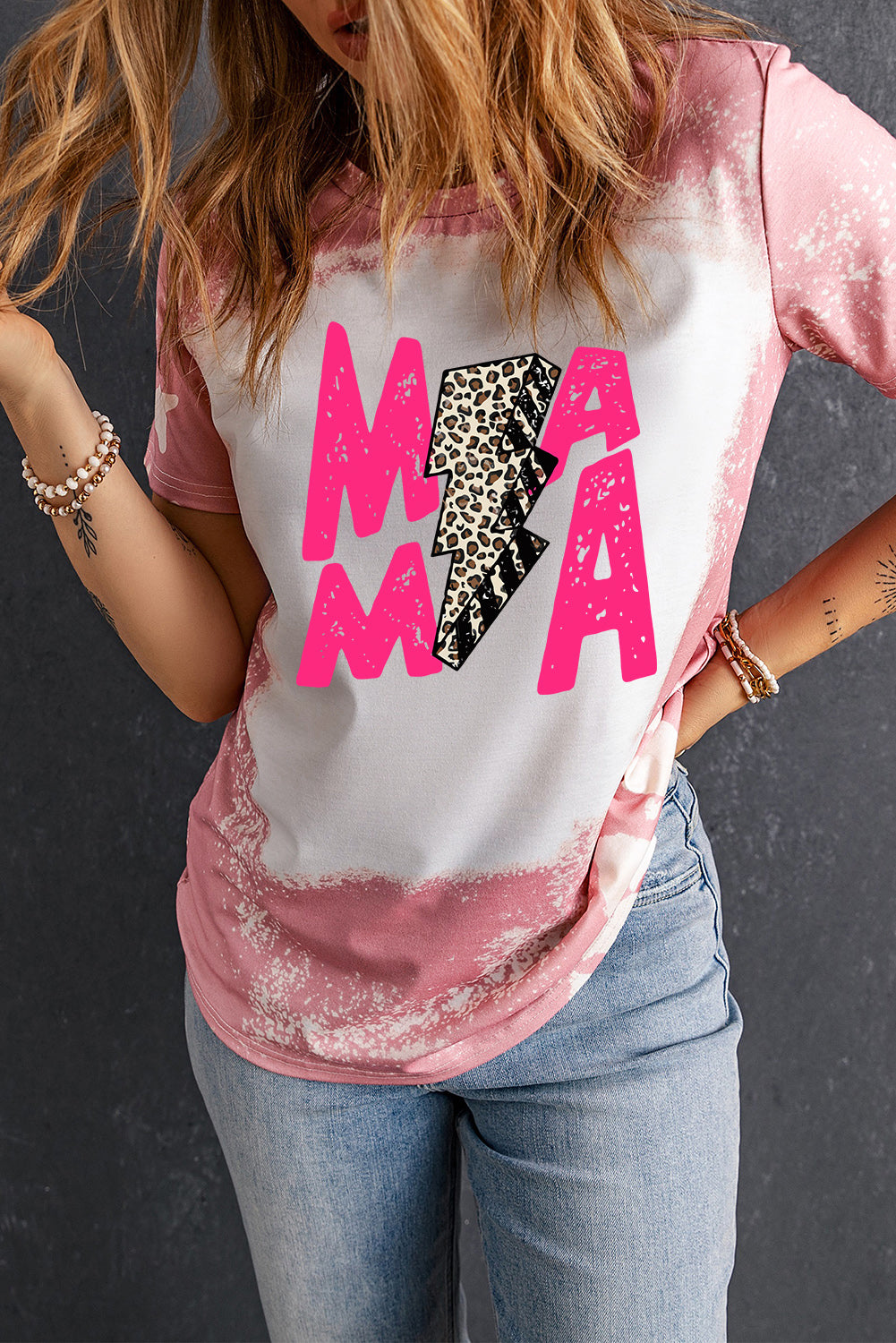 MAMA lightening Printed Short Sleeve T-Shirt