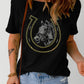 Rhinestone Horse & Horseshoe Graphic T Shirt