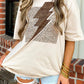 Lightning Leopard Print Graphic T Shirt