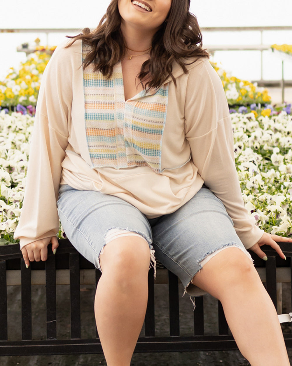 Geometric Print Splicing Plus Size Hoodie