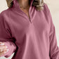 Zipped Neck Pullover Drop Shoulder Sweatshirt