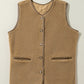 Side Pockets Buttoned Fleece Vest