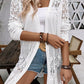 Crochet Hollow Out Open Front Cardigan