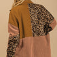 Leopard Patchwork High Low Shirt Jacket