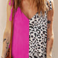 Leopard Patchwork Tie Strap Tank Top