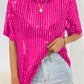 Sequin Drop Shoulder Sheer T-shirt