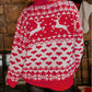 Merry Christmas Reindeer Heart Pattern High Neck Sweater