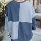 Colorblock Henley High Low Oversize Sweatshirt