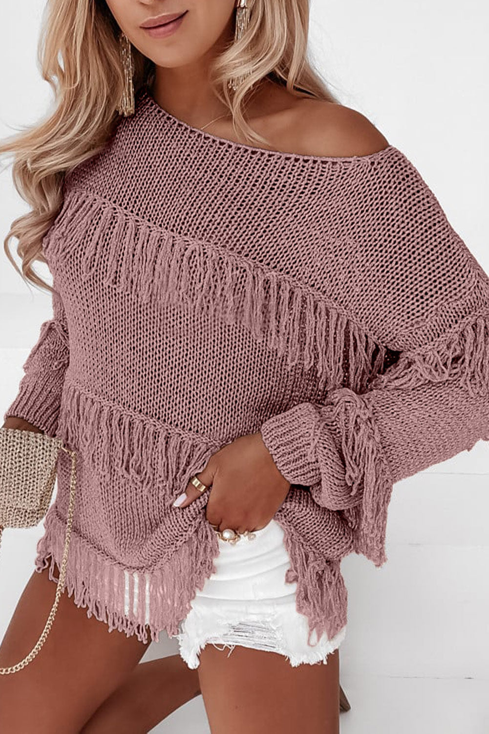 Boho Tasseled Knitted Sweater