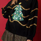 Tinsel Trim Glitter Christmas Tree Graphic Sweatshirt