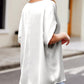 Solid Color Satin V Neck Batwing Sleeve Blouse