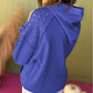 Solid Color Rivet Stud Raglan Sleeve Hoodie with Pocket