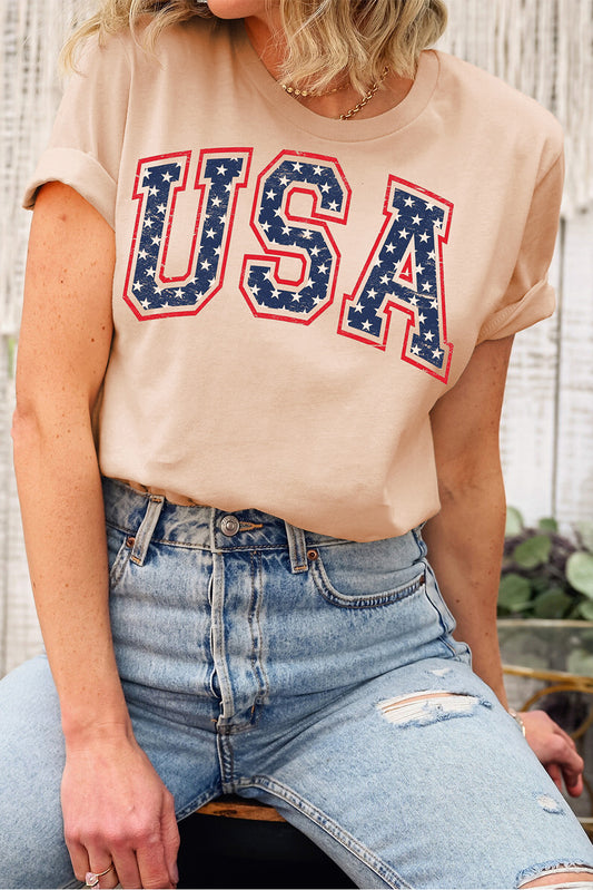 Starry USA Lettering Independent Day T-shirt
