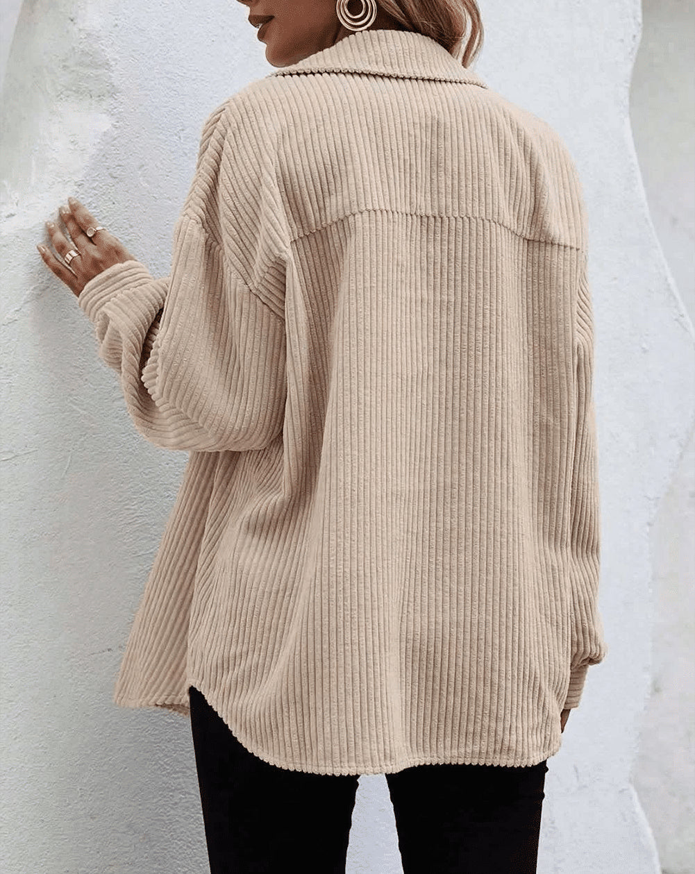 Double Flap Pocket Corduroy Shacket