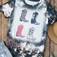 Tie Dye Western Boots Printed Crewneck T-shirt