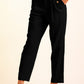 Button Flap Pocket High Waisted Linen Pants