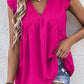 V Neck Flutter Sleeveless Top