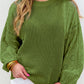 Eyelet Drop Shoulder Patchwork Pullover Sweater