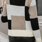 Plaid Patchwork Long Sleeve Knitted Sweater