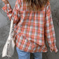 Classic Plaid Print Side Slit Shirt