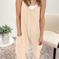 Side Pockets Harem Pants Sleeveless V Neck Jumpsuit