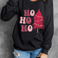 HO HO HO Christmas Tree Graphic Pullover Sweatshirt